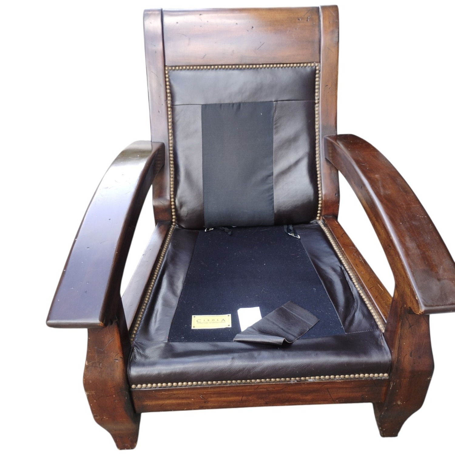 Vintage/Antique Dark Brown Leather Armchair - image-3