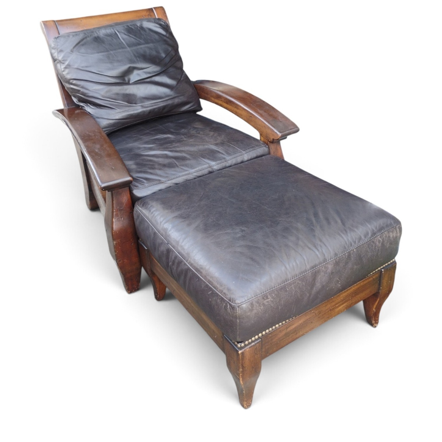 Vintage/Antique Dark Brown Leather Armchair - image-15