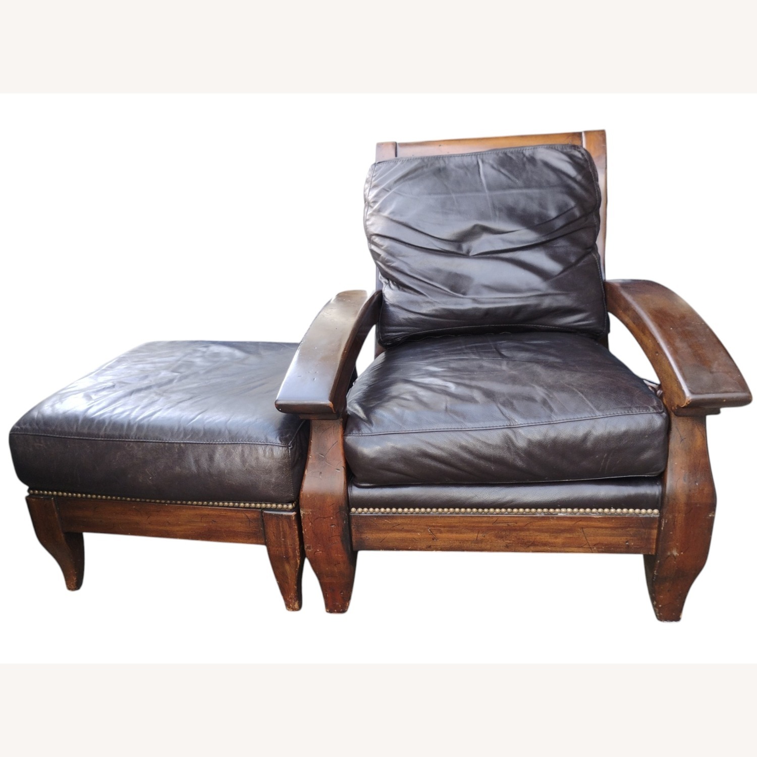 Vintage/Antique Dark Brown Leather Armchair - image-5