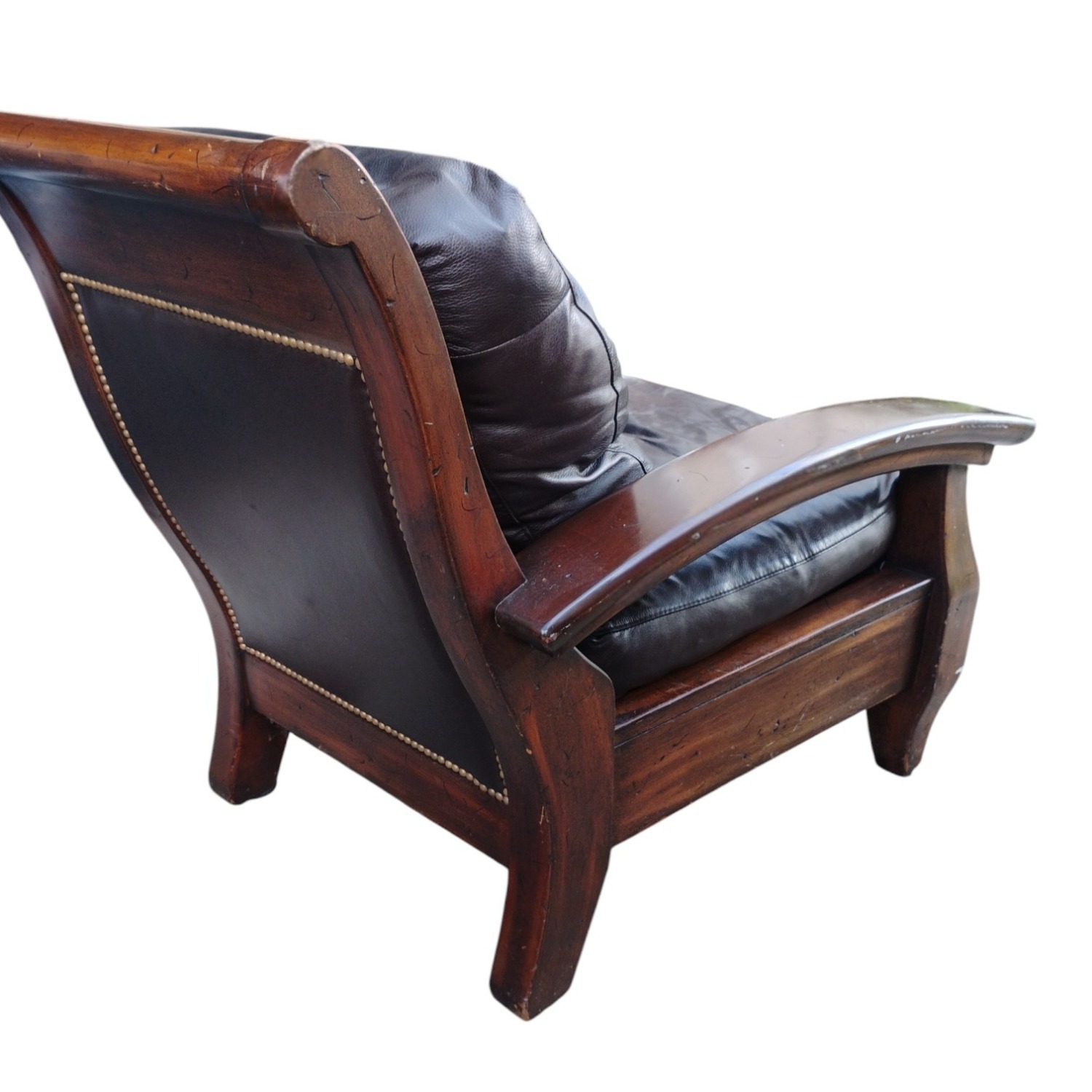 Vintage/Antique Dark Brown Leather Armchair - image-7