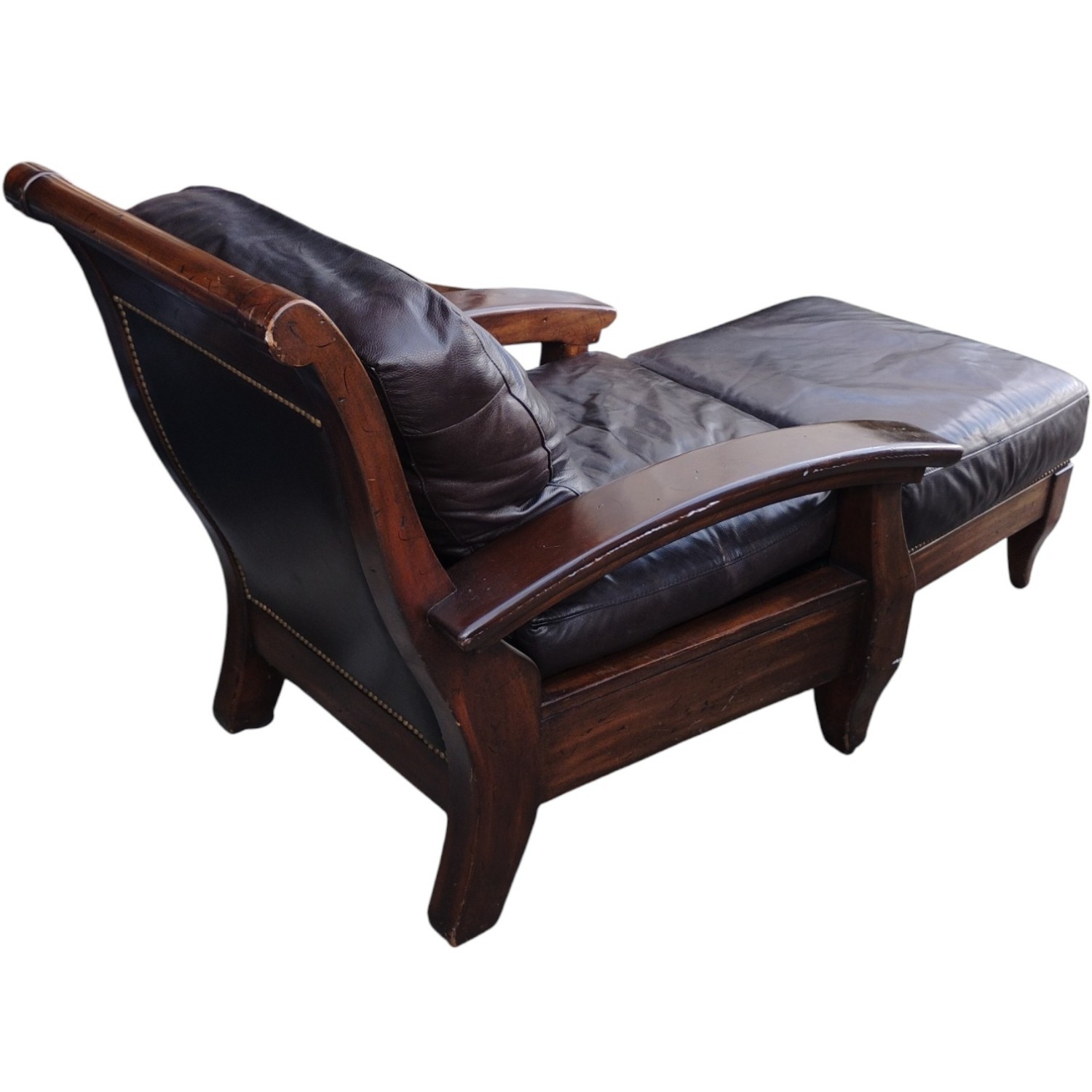 Vintage/Antique Dark Brown Leather Armchair - image-11