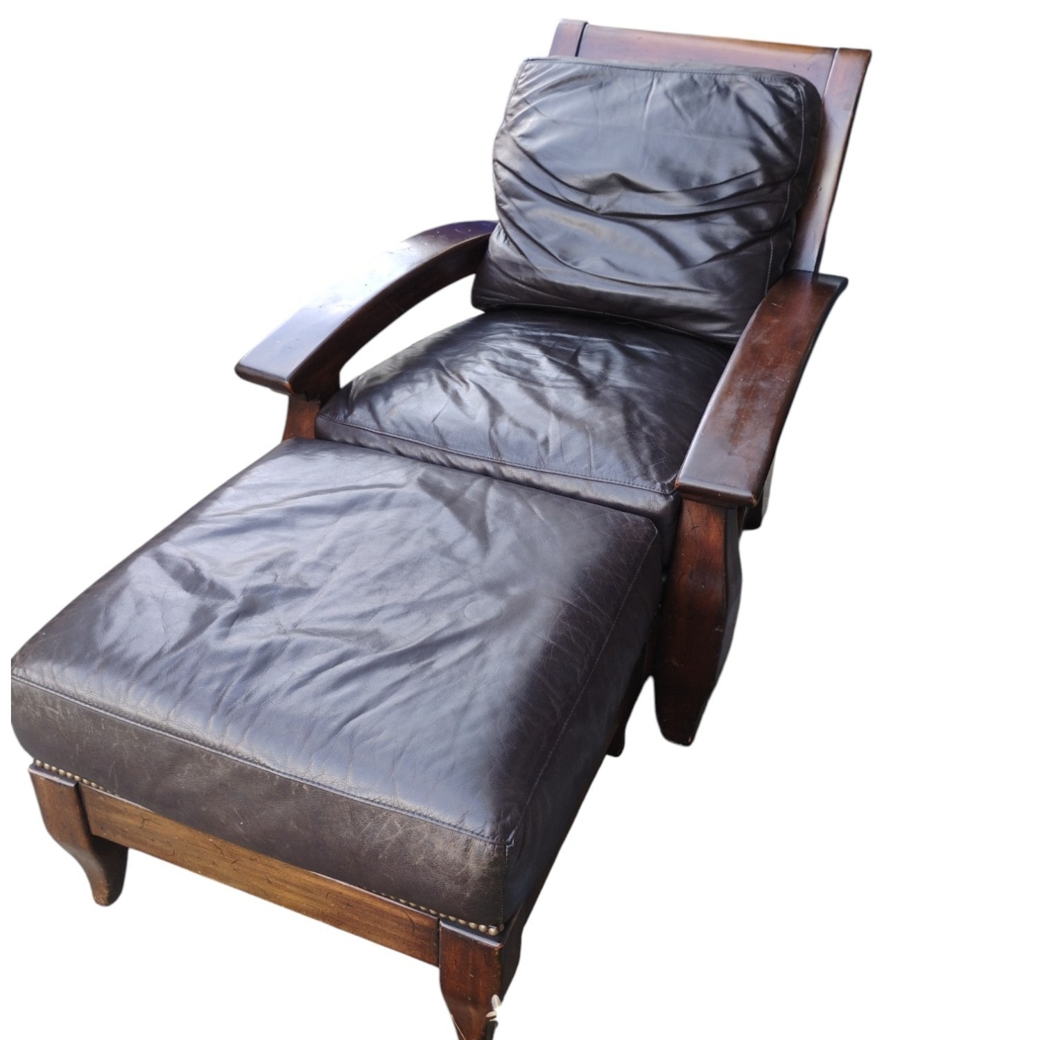 Vintage/Antique Dark Brown Leather Armchair - image-14