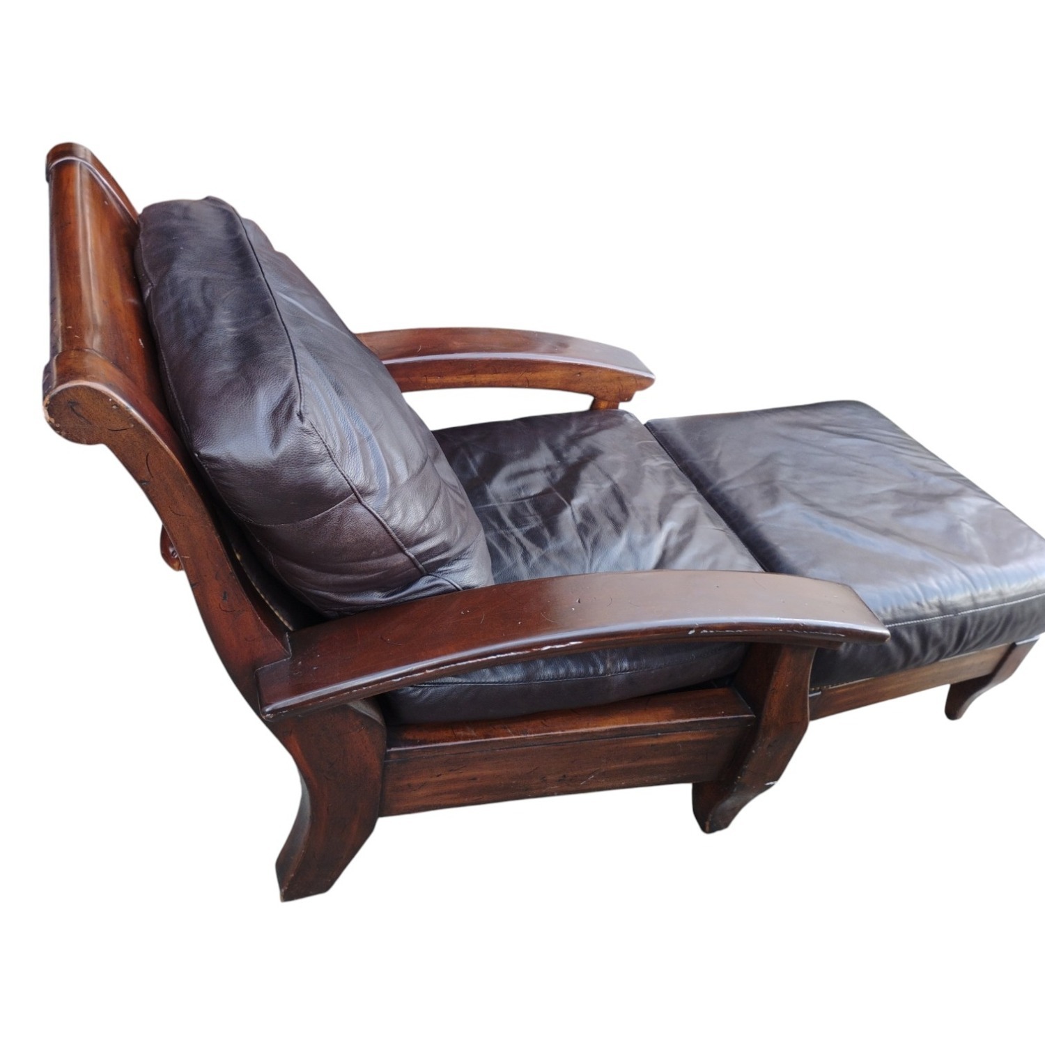 Vintage/Antique Dark Brown Leather Armchair - image-10