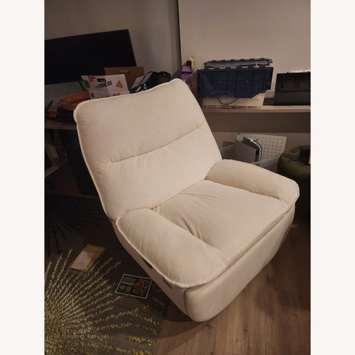 Used Flexispot White Fabric Recliner for sale on AptDeco