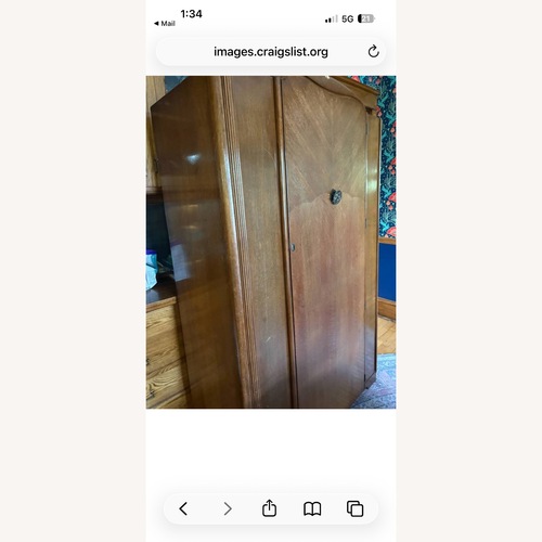 Used Austinsuites Antique Natural Wood Wardrobe  for sale on AptDeco