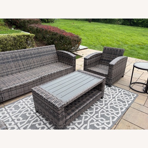 Used Peter Andrews Dark Gray Wicker Patio Furniture for sale on AptDeco