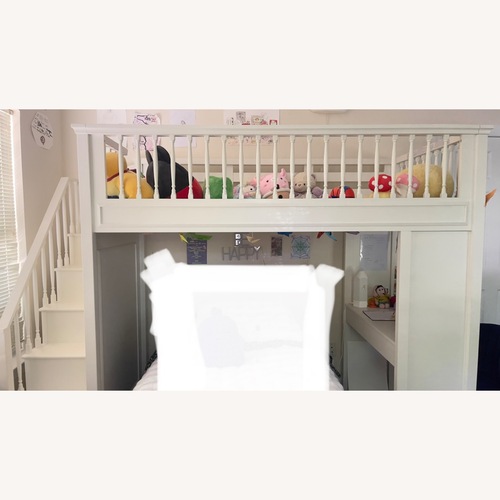Used Pottery Barn Kids White Wood Bunk Bed for sale on AptDeco