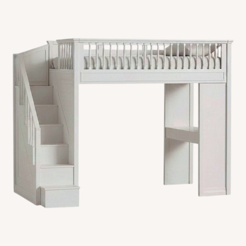 Used Pottery Barn Kids White Wood Bunk Bed for sale on AptDeco