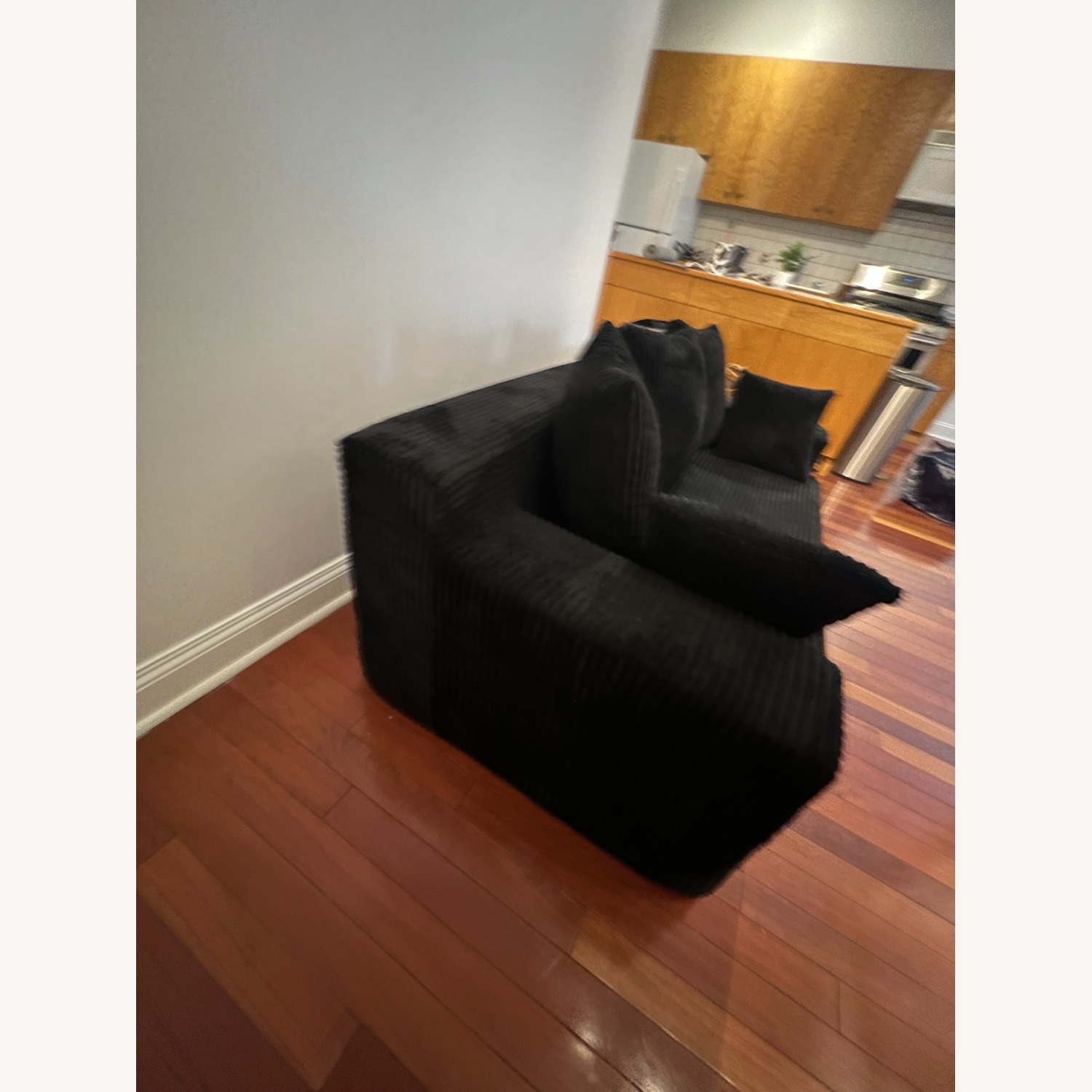 Amazon Black Microsuede 3+ Seater Sofa - image-2