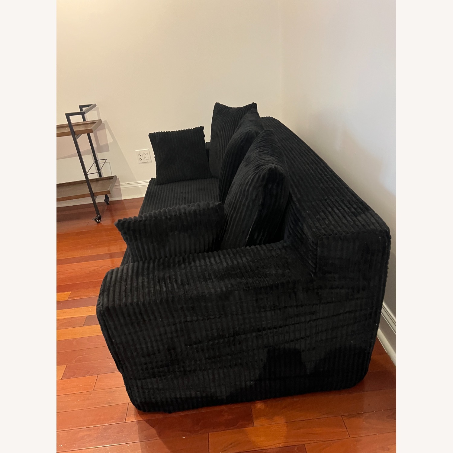 Amazon Black Microsuede 3+ Seater Sofa - image-4