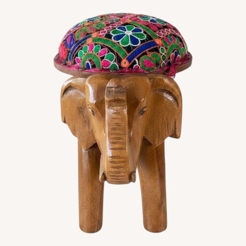 Used Wood Elephant Footstool  for sale on AptDeco