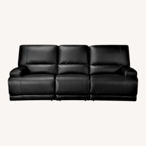 Used IKEA Vannas Black Leather Motarized Reclining 3+ Seater Sofa for sale on AptDeco