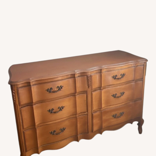 Used Dark Brown Antique Wood Dresser and Mirror for sale on AptDeco