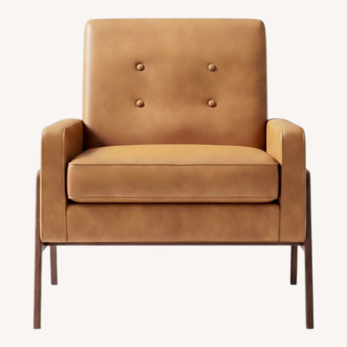 Used West Elm Tan Leather Armchair for sale on AptDeco
