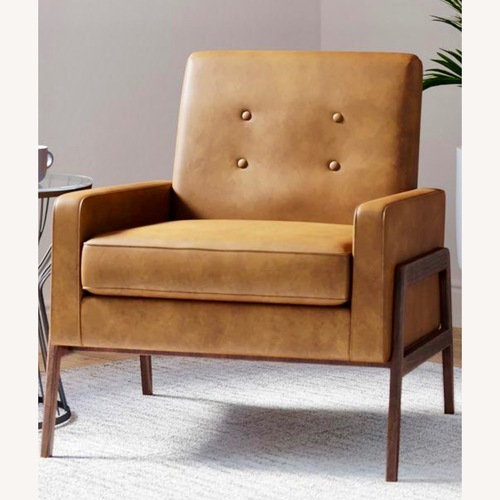 Used West Elm Tan Leather Armchair for sale on AptDeco