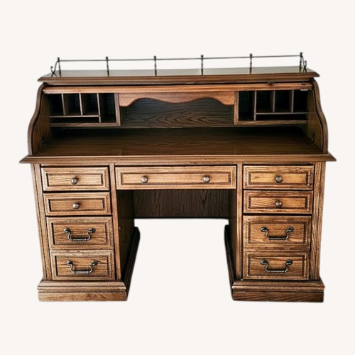 Used Vintage/Antique Finds Dark Brown Wood Desk for sale on AptDeco