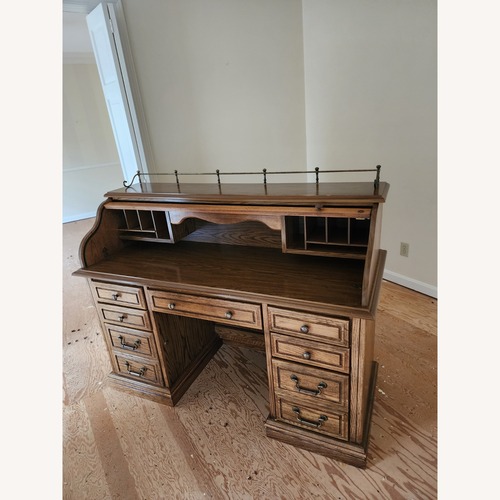 Used Vintage/Antique Finds Dark Brown Wood Desk for sale on AptDeco