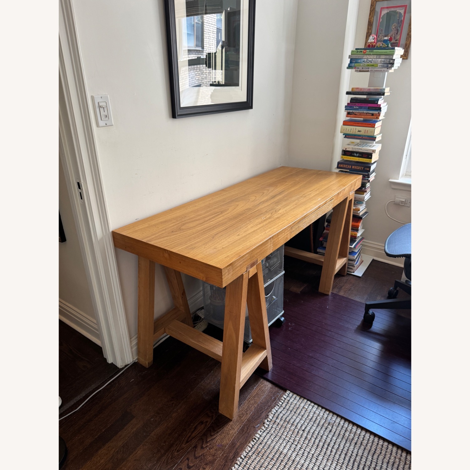 Pottery Barn Oak Desk with 1 Pencil Drawer - image-2