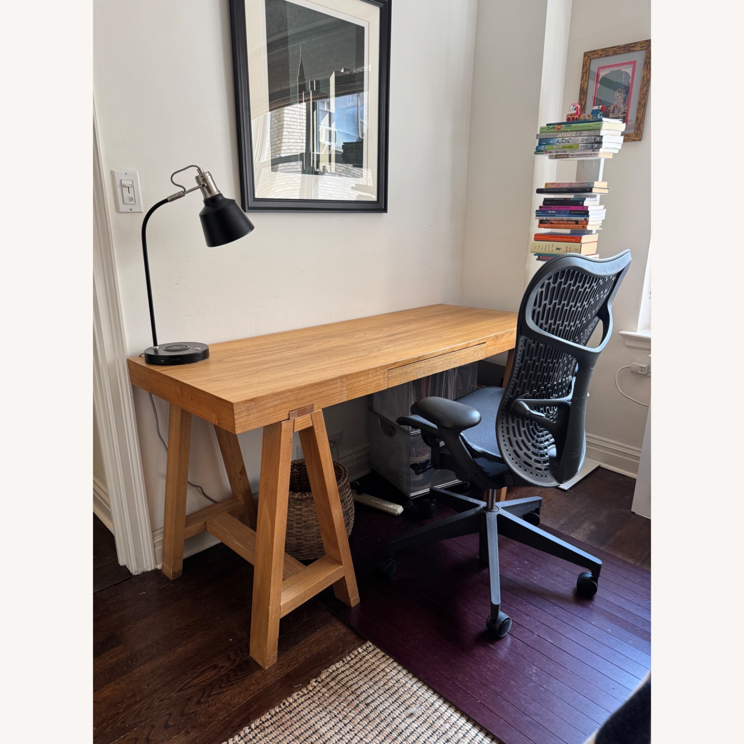 Pottery Barn Oak Desk with 1 Pencil Drawer - image-1