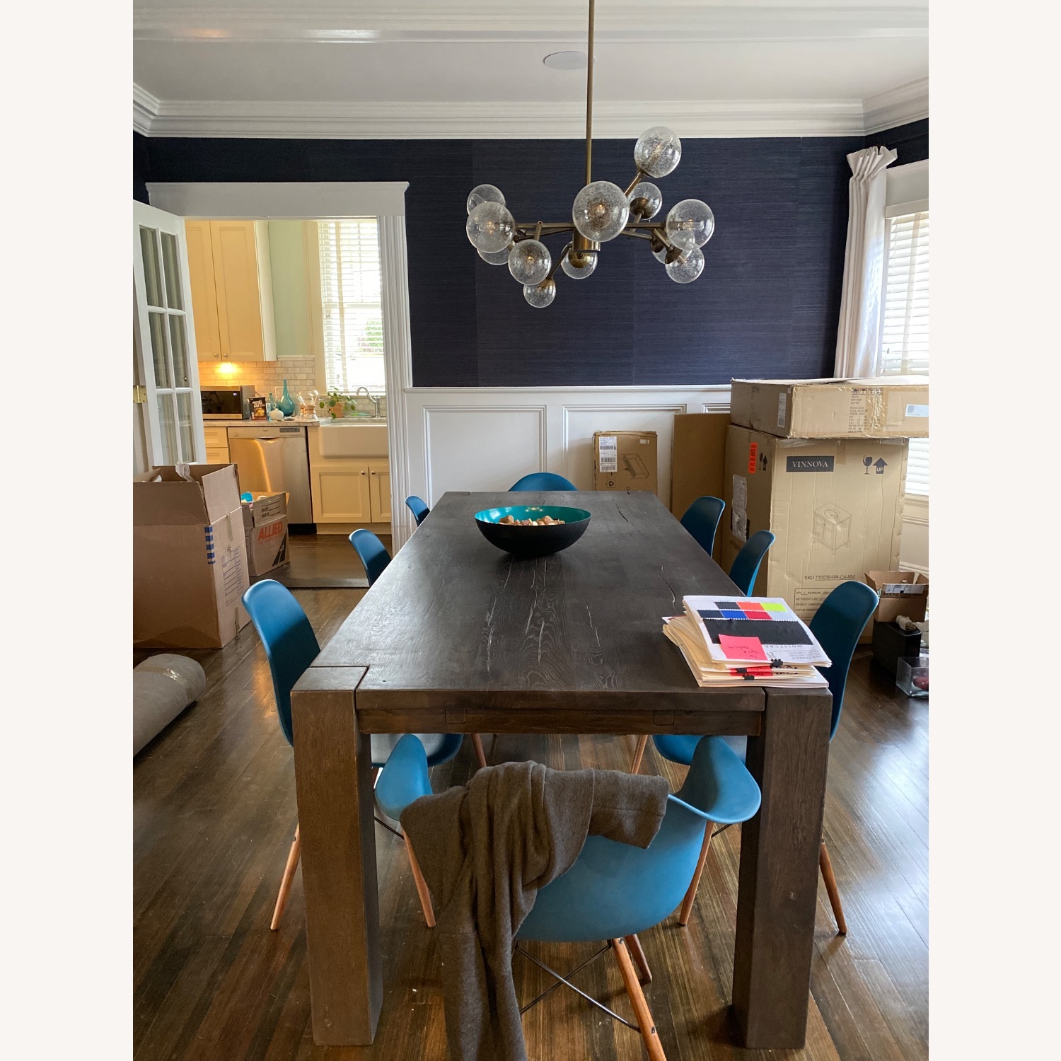 Restoration Hardware Drifted Reclaimed Oak Dining Table - image-3