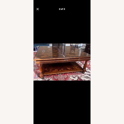 Used Theodore Alexander Dark Brown Wood Coffee Table for sale on AptDeco