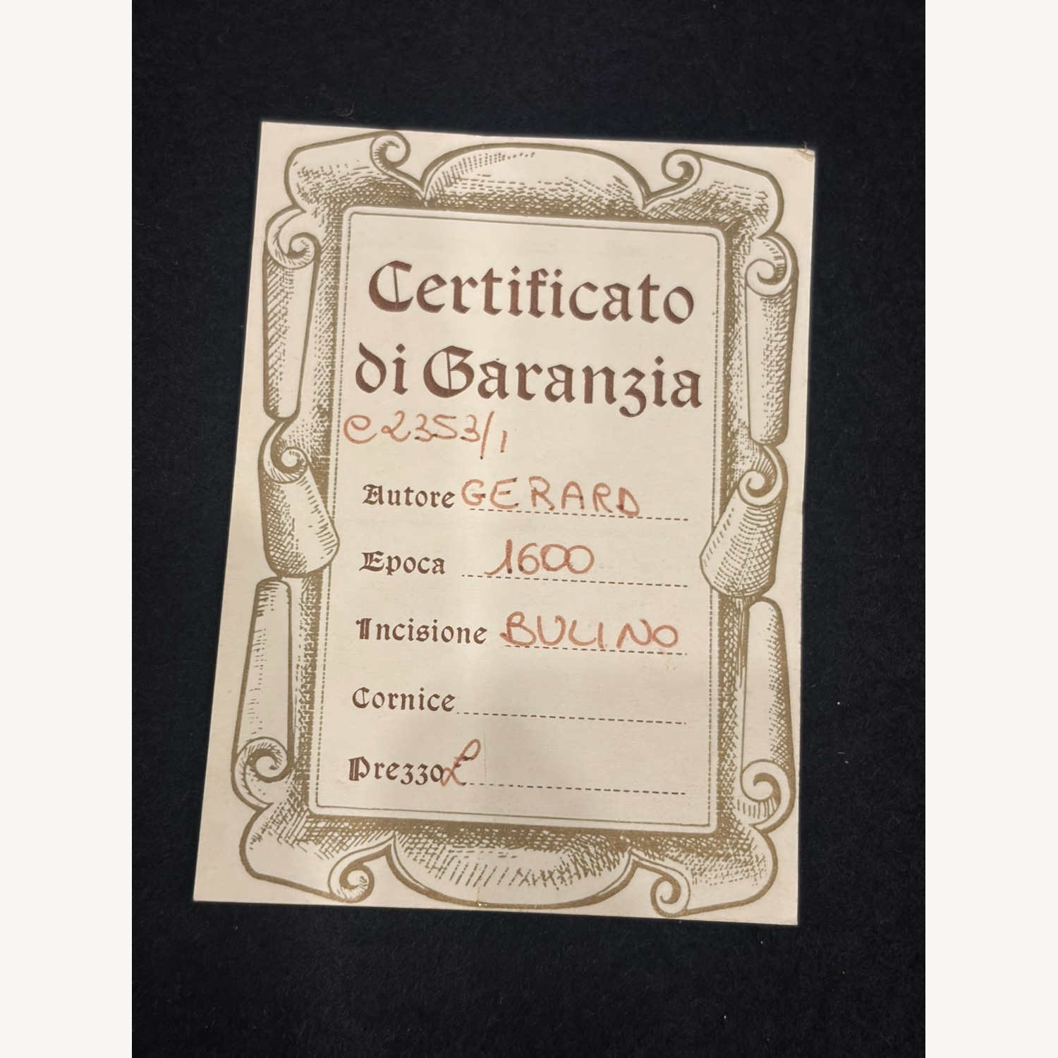 Antique Botanical Engraving, Cir. 1600, Certified - image-5