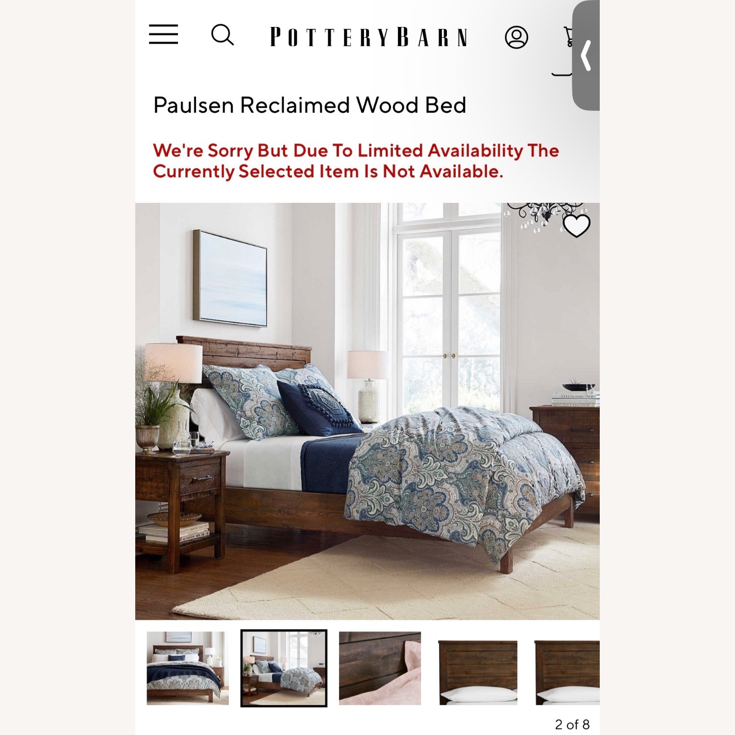 Pottery Barn Paulsen Reclaimed Wood Queen Bed - image-11