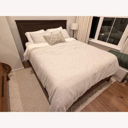Used Pottery Barn Paulsen Reclaimed Wood Queen Bed for sale on AptDeco