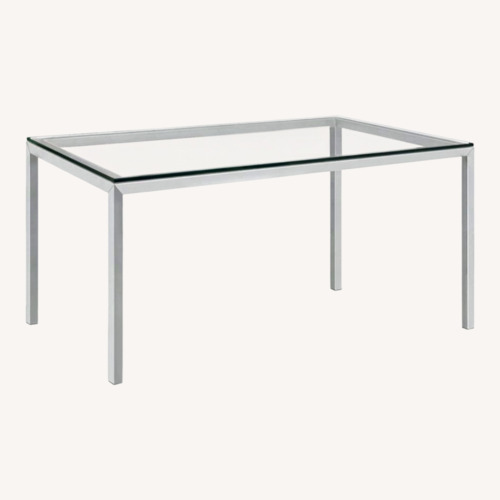 Used Parsons Furniture Pagano Silver Metal Desk for sale on AptDeco