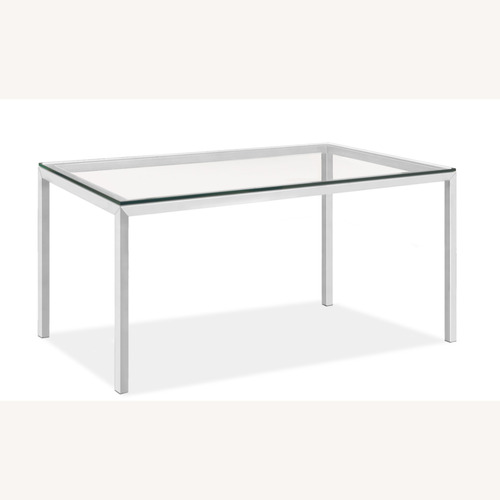 Used Parsons Furniture Pagano Silver Metal Desk for sale on AptDeco