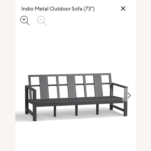 Used Pottery Barn Dark Indio Metal Outdoor Sofa for sale on AptDeco