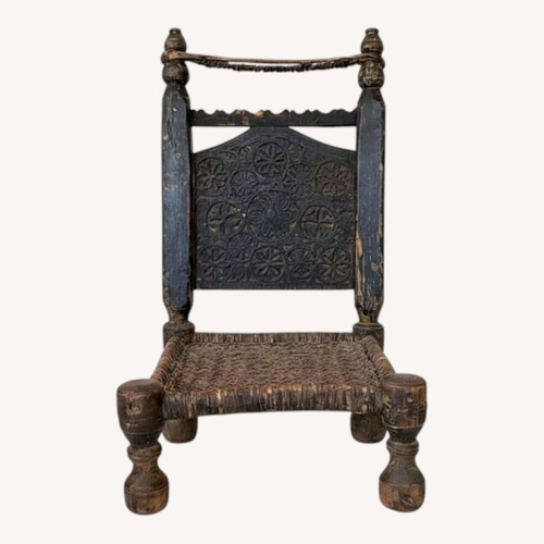 Used Antique Hand-Carved Tribal Chairs/Afghan Style for sale on AptDeco
