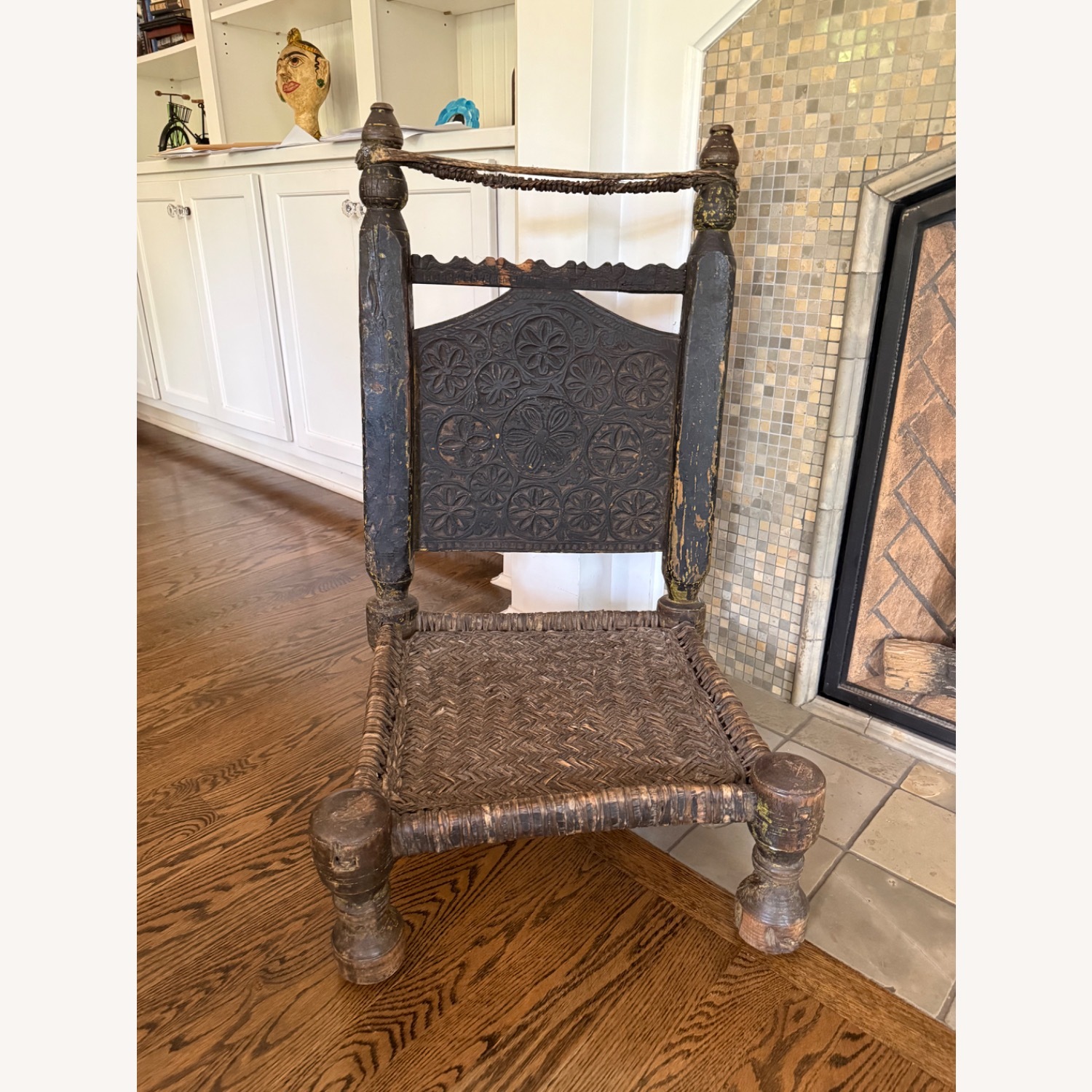 Antique Hand-Carved Tribal Chairs/Afghan Style - image-1