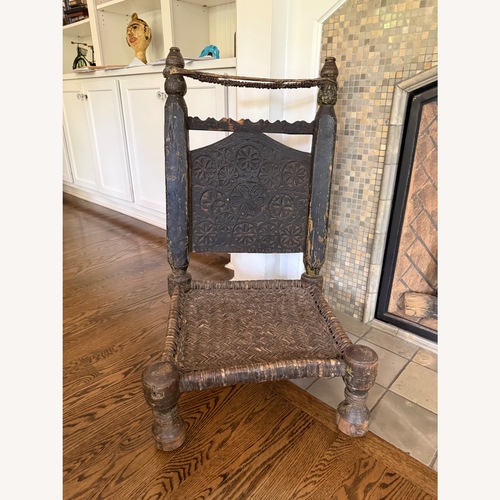 Used Antique Hand-Carved Tribal Chairs/Afghan Style for sale on AptDeco