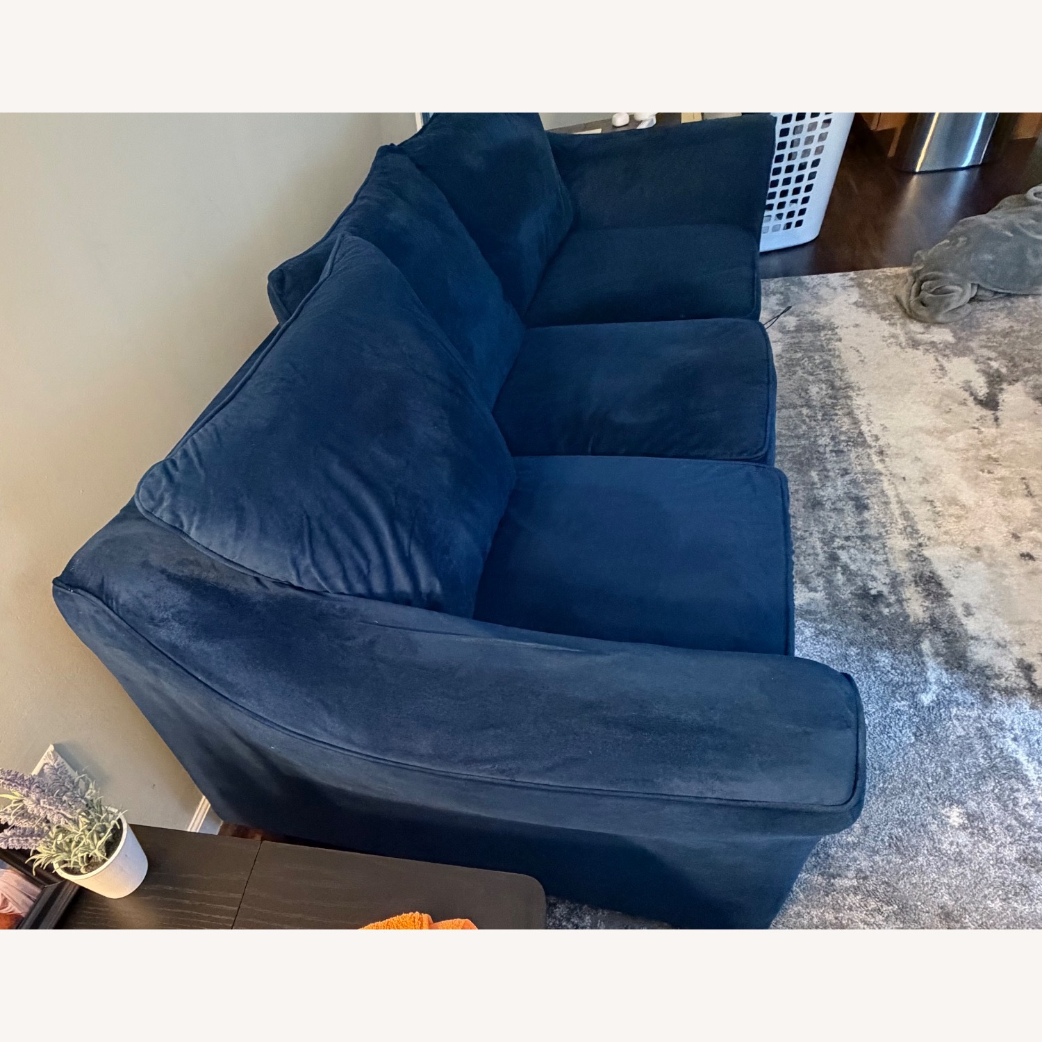 Navy Blue Fabric Sofa  - image-2