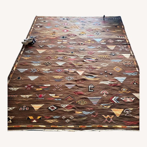 Used Moroccan Kilim Handmade Rug for sale on AptDeco