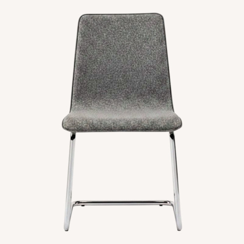 Used CB2 Pony Tweed Light Gray Fabric Dining Chair for sale on AptDeco