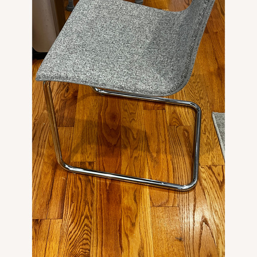 Used CB2 Pony Tweed Light Gray Fabric Dining Chair for sale on AptDeco