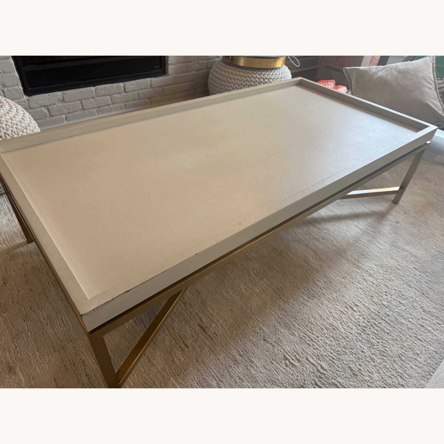 Arhaus Malone Natural Leather Coffee Table - image-5