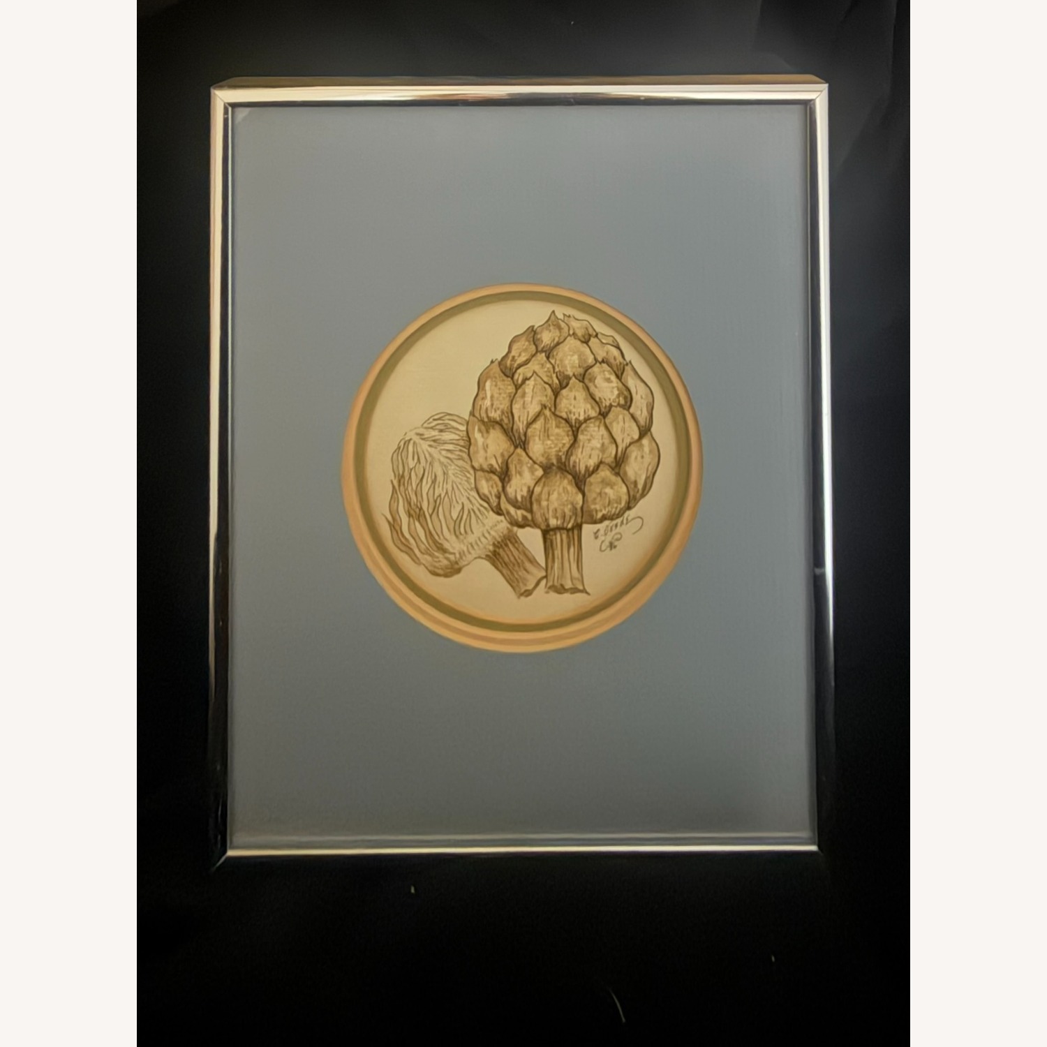 Original Artichoke Botanical Art Drawing 1986 - image-1
