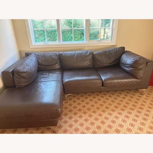 Used Design Within Reach Leather Couch Right Chaise for sale on AptDeco