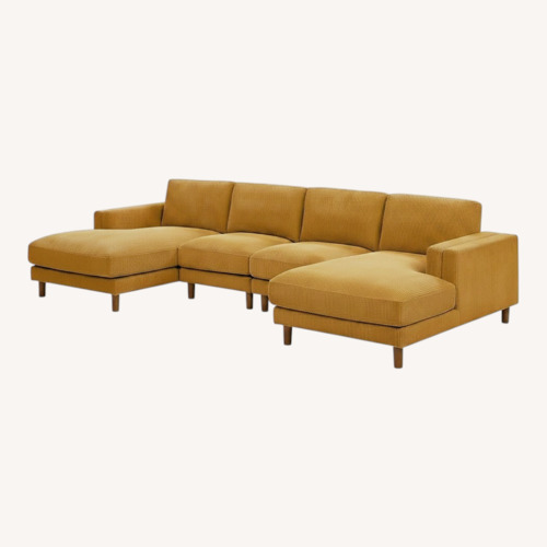 Used Corduroy Goldish Yellow Sofa for sale on AptDeco