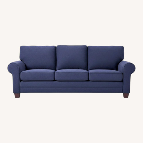 Used Bob's Discount Furniture Gracie Blue Fabric Sleeper Sofa for sale on AptDeco