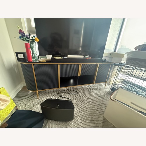 Used Wayfair Blue Wood Media Storage for sale on AptDeco