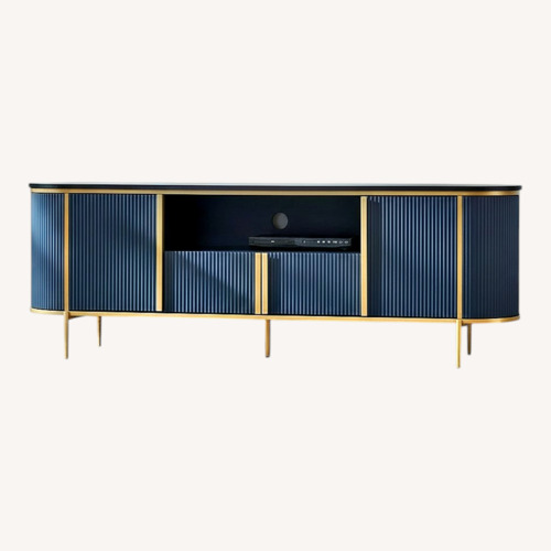 Used Wayfair Blue Wood Media Storage for sale on AptDeco