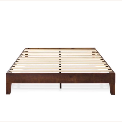Used AllModern Dark Brown Wood Queen Bed for sale on AptDeco