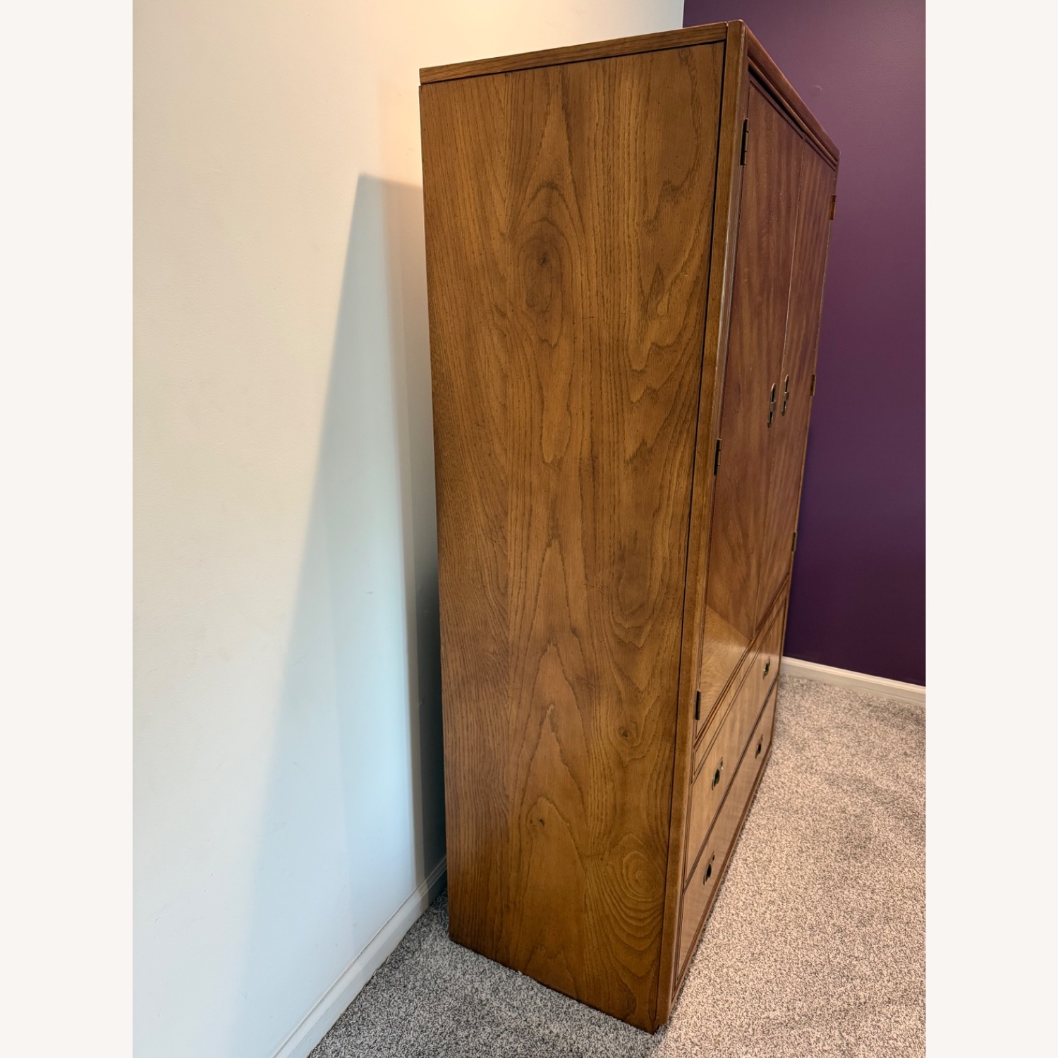 Vintage/Antique Light Brown Armoire - image-2