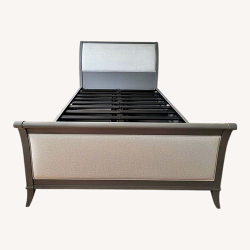 Used Arhaus Light Gray Queen Bed for sale on AptDeco
