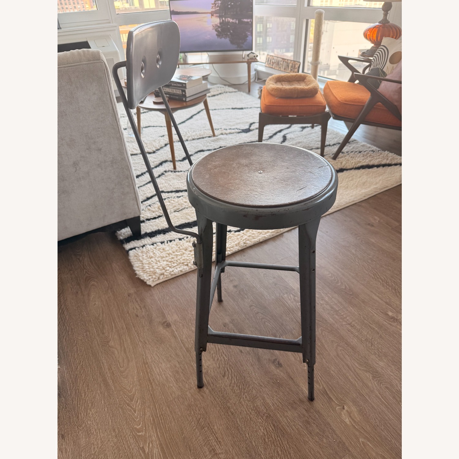 Matched Pair Vintage Metal Draft Stools from NASA - image-3