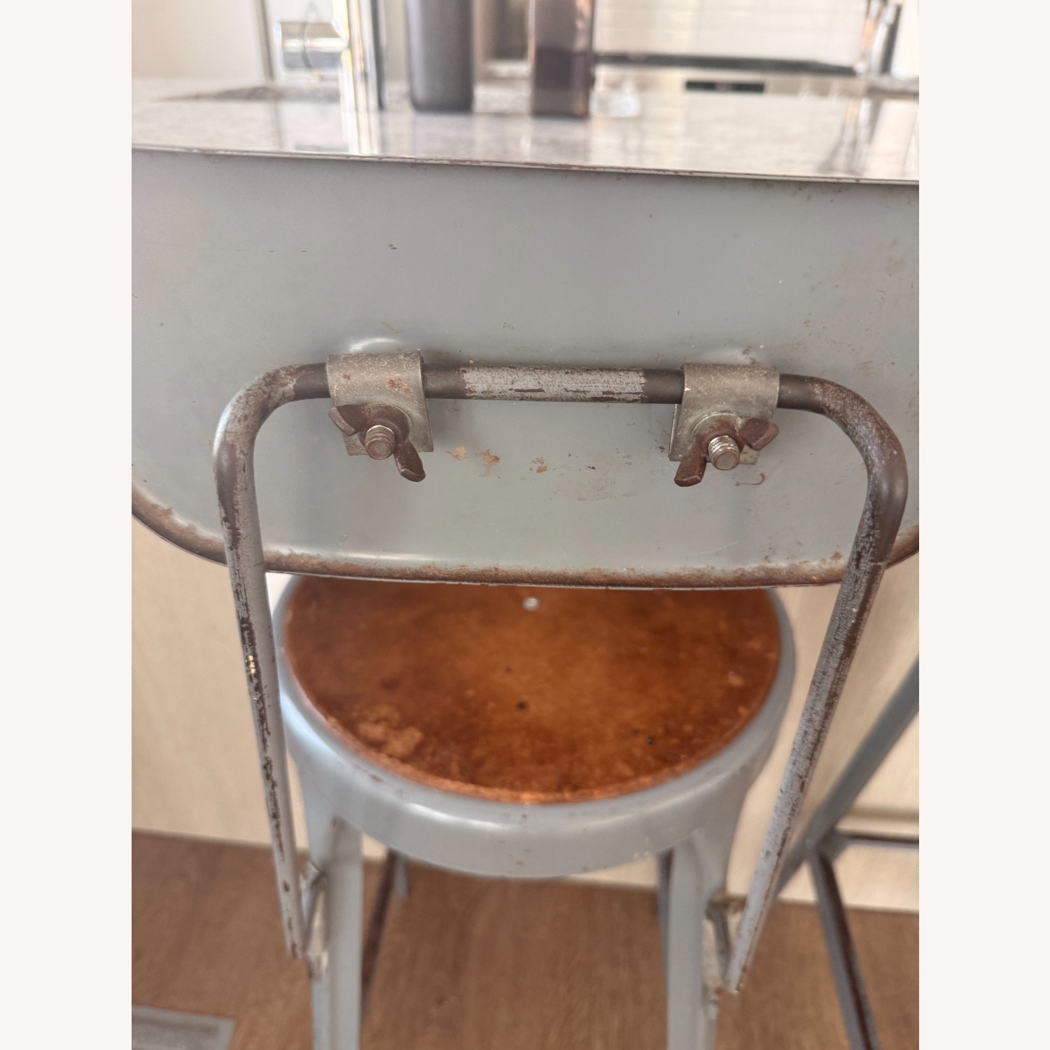 Matched Pair Vintage Metal Draft Stools from NASA - image-7